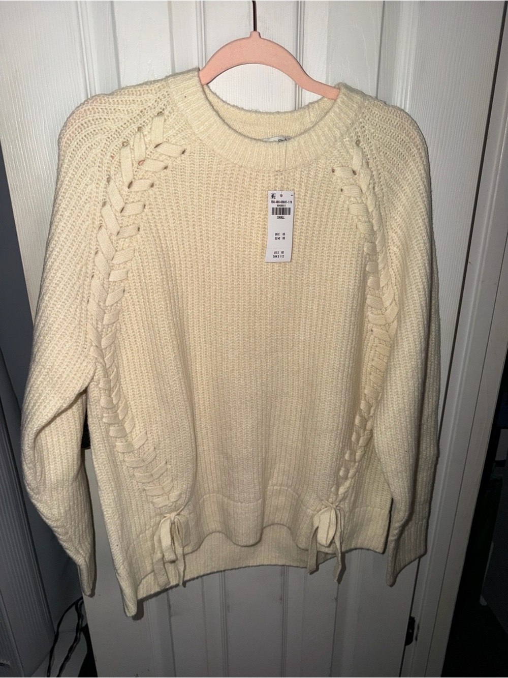 Abercrombie & Fitch Cream Cable-Knit Crew Sweater
